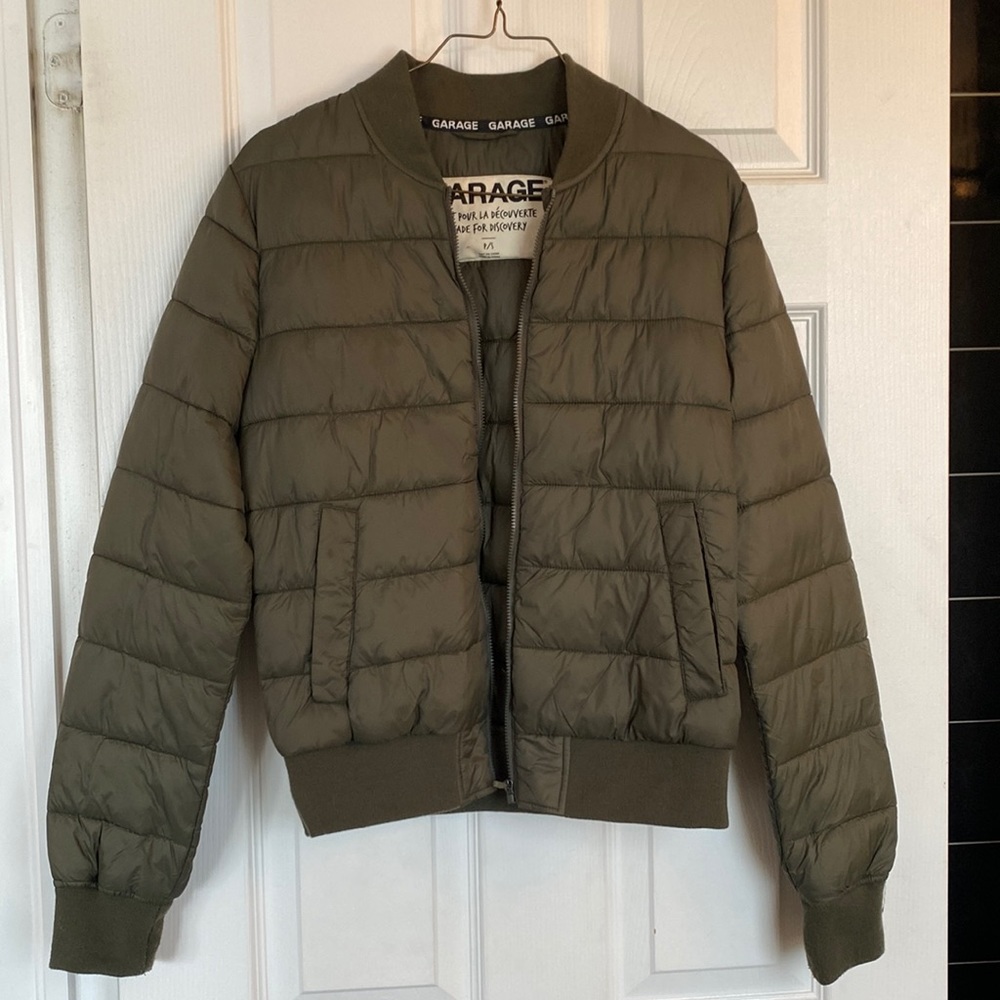 Garage olive green bomber jacket
